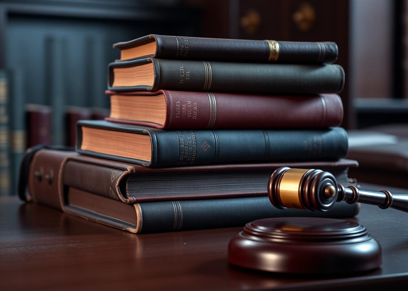 Law books and gavel